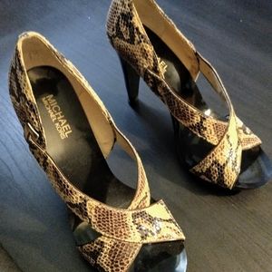 Michael Kors Sexy snakeskin sandals.